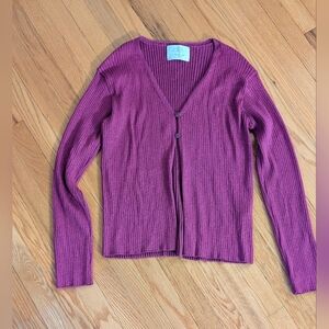 Zara Kids Ribbed Plum Cardigan